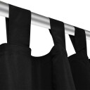 vidaXL Mikrosateng Gardiner Svarte med løkker 140 x 175 cm 2 stk