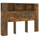 vidaXL Sengegavlskap røkt eik 140x18,5x104,5 cm