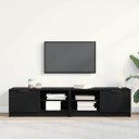  TV skap 2 pcs Svart 80 x 35 x 36.5 cm Konstruert tre