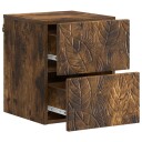  Vegghengt Nattbord Røkt Eik 34,5 x 33 x 40 cm Konstruert tre