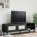 vidaXL TV-benk SENJA rotting-utseende svart 158x40x49 cm heltre furu 8721012134614