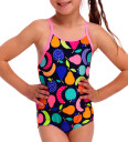Funkita Badedrakt Trykt One stk. UV50+ Fruit Salad 4 år 104 Badetøy Blå Flerfarget