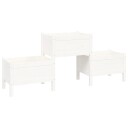 vidaXL Plantekasse hvit 178,5x44x75 cm heltre furu