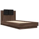  Sengeramme med hodegavl brun eik 75x190 cm konstruert tre 8721012277168