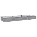 vidaXL Hevet Hagebed Grå 240 x 80 x 24 cm kaldvalset stål
