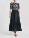 by Ti Mo Broderie Anglaise Maxi Dress Navy L