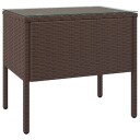 vidaXL Sidebord brun 53x37x48 cm polyrotting og herdet glass