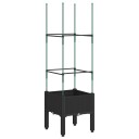 Plantekasse med espalier svart 40x40x142,5 cm PP