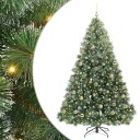  Kunstig juletre med 300 LED med stativ grønn 180 cm PE og PVC