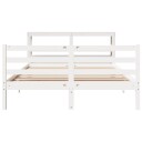  Sengeramme uten madrass hvit 135x190 cm heltre furu 3305817