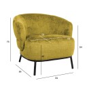 Lenestol HOME4YOU Gemala 80x40xh90 cm, svart - gul