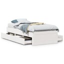  Sengeramme uten madrass med skuffer hvit 90x200 cm heltre furu