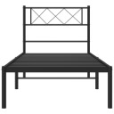 vidaXL Sengeramme i metall med hodegavl svart 90x200 cm 8721012190498