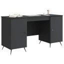 vidaXL Skrivebord med hylle Svart 142,5 x 50 x 75 cm Konstruert tre