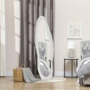 Full lengde speil 50 x 160 cm stående speil med fløyelsrammedeksel uregelmessig bølget veggspeil for soverom stue hvit