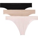 Calvin Klein Thong 3 Pk - Black - XS