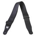 Warwick Synthetic Leather Bass Strap Svart, Sølv Embossing