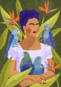 Frida and birds Poster Plakat / 100x150cm
