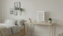 Glow Lite sminkespeil på fot 36,5 cm med LED belysning/lamper Hollywood speil   Hvit