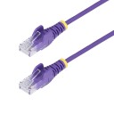 Startech 15m Purple Slim CAT6 Ethernet Cable Snagless RJ45 LSZH 28awg Pure Bare Copper Network Patch Cable/cord