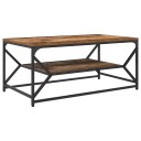  Kaffebord med hylle i gammelt tre 90x50x40 cm Laget av tre