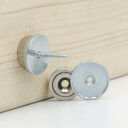 SuperMagneter Robust Magnet Ø 20 X 6 Mm M. Monteringshull   Bæreevne 13 Kg