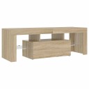 vidaXL TV-benk med LED-lys sonoma eik 120x35x40 cm
