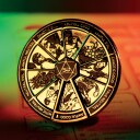 Dungeons & Dragons 24k gullbelagt Alignment Spinner Pin Badges - 50th Anniversary Limited Edition
