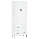 vidaXL Highboard hvit 69,5x34x180 cm konstruert tre 8720845411084