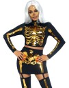 Leg Avenue Golden Skeleton Kostyme til Dame 2 Deler