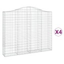 vidaXL Gabionkurver buede 4 stk 200x30x160/180 cm galvanisert jern