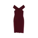 Lauren Ralph Lauren Twist Front Crepe Cocktail Dress   Burgundy   40