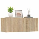 vidaXL TV-benker 2 stk sonoma eik 80x30x30 cm konstruert tre