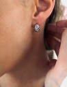 Bud to rose Gem Earring Silver   Silver   