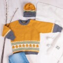 Bluum Strik Strikkesett Kylling genser med lue - garnpakke i Bluum Soft Merino Ull
