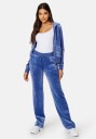 Juicy Couture Del Ray Classic Velour Pant Pocket - Grey Blue XS