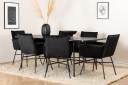 Venture Home Spisegruppe Unnao 200 cm inkl. 6 Pipaon Stoler Svart