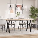  Spisebord Y-ramme 140x80x75,5 cm heltre furu og støpejern 3282786