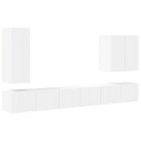  TV vegghyllesett Veggmontert 6 pcs Hvit