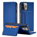 Hurtel Magnet Card Case for Samsung Galaxy S23 Flip Cover Wallet Stand Blue