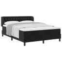  Box Spring Seng med Madrass Svart 140x200 cm Fløyel