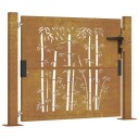 vidaXL Hageport 105x80 cm cortenstål bambusdesign