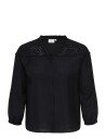 ONLY Carmakoma Carsimme 3/4 V Neck Shirt Wvn   Black   48