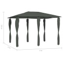 vidaXL Paviljong med stolpetrekk 3x4x2,6 m antrasitt 160 g/m²
