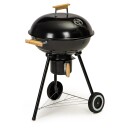 Grill hagegrill med lokk askebeger metallhylle transporthjul MultiGarden Grå