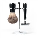 Benjamin Barber Classic 3-piece Shaving Set Ebony Safety Razor