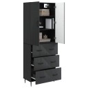 vidaXL Skapsett 2 pcs Svart 66 x 34,5 x 90 cm Konstruert tre