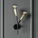 Lucande Carlea vegglampe, 2 lysk. svart messing