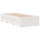  Sengeramme uten madrass med skuffer hvit 90x190 cm heltre furu
