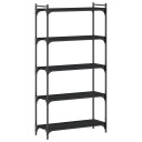  Bokhylle 5 etasjer svart 80x30x154 cm konstruert tre 8721012194595